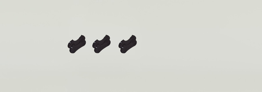 unsichtbare socken 3er-pack