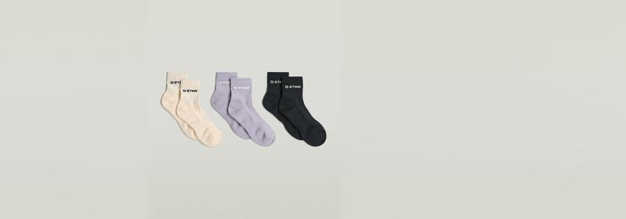 3er-pack knöchelsocken