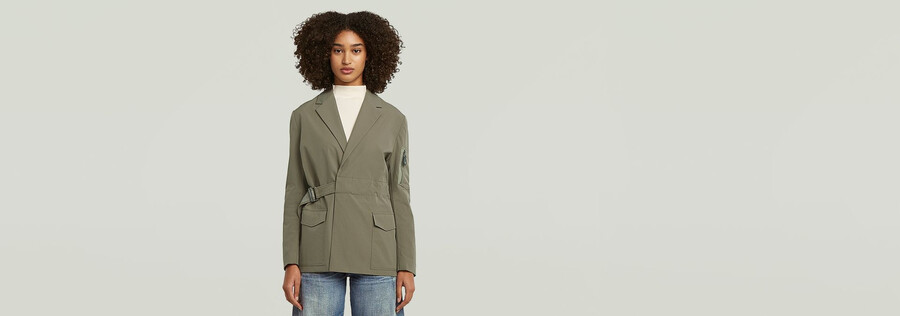 blazer mit gürtel