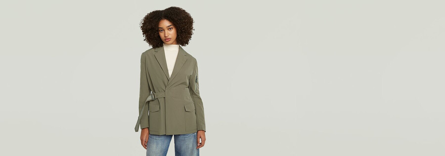 blazer mit gürtel