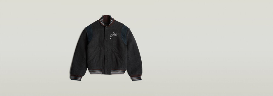kurze college-bomberjacke