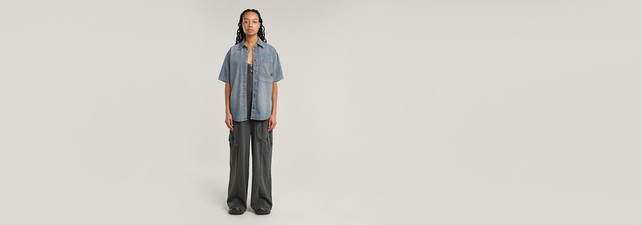 Überfärbter lockerer utility-jumpsuit