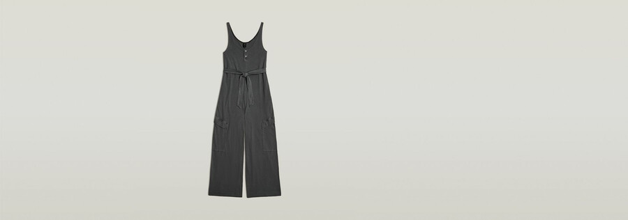 Überfärbter lockerer utility-jumpsuit