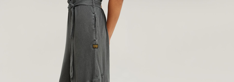 Überfärbter lockerer utility-jumpsuit