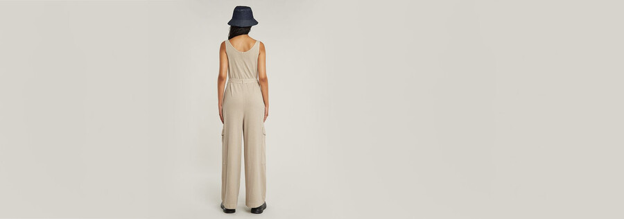 Überfärbter lockerer utility-jumpsuit