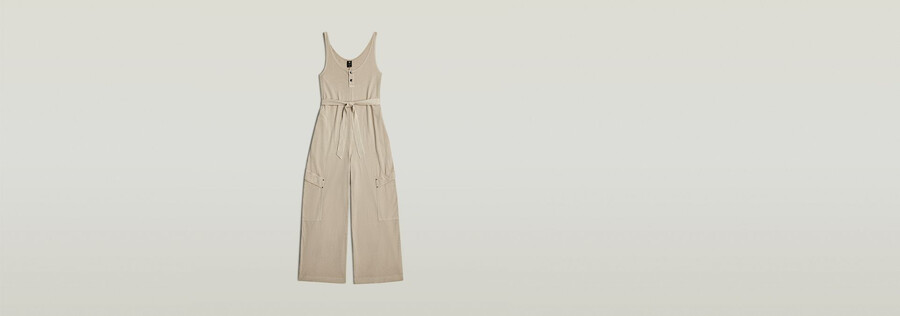 Überfärbter lockerer utility-jumpsuit
