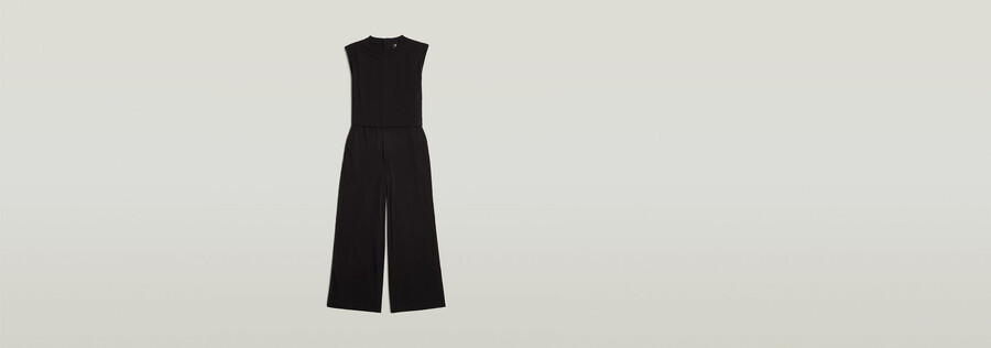 doppellagiger jumpsuit mit weitem bein