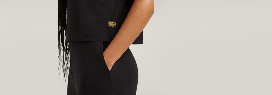 doppellagiger jumpsuit mit weitem bein