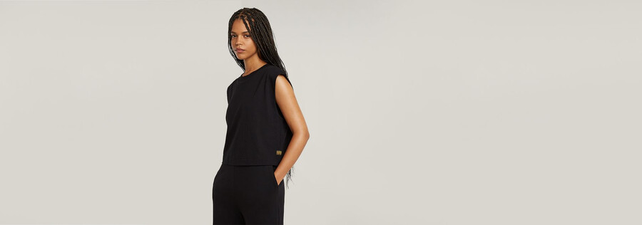 doppellagiger jumpsuit mit weitem bein