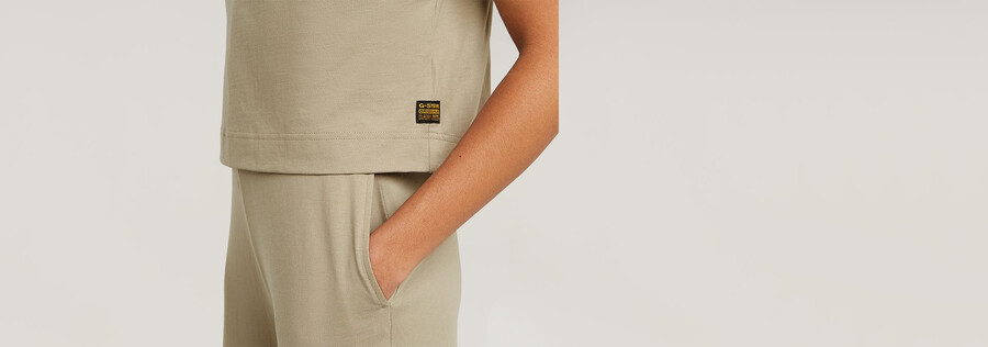 doppellagiger jumpsuit mit weitem bein
