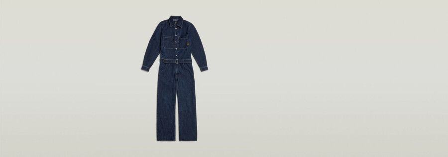 3d-jumpsuit mit gürtel und lockerer passform