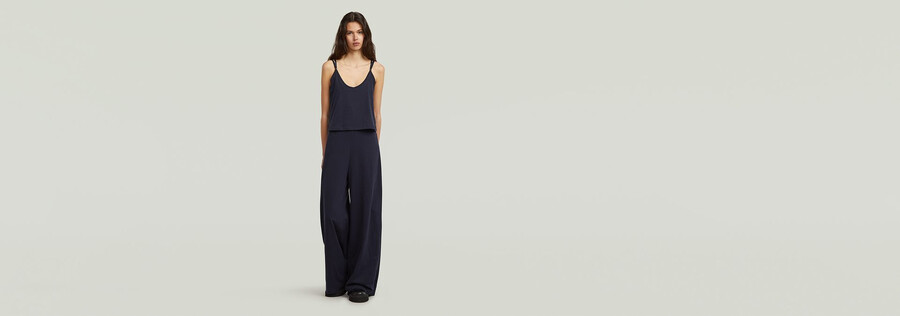 spaghetti-träger-jumpsuit locker geschnitten
