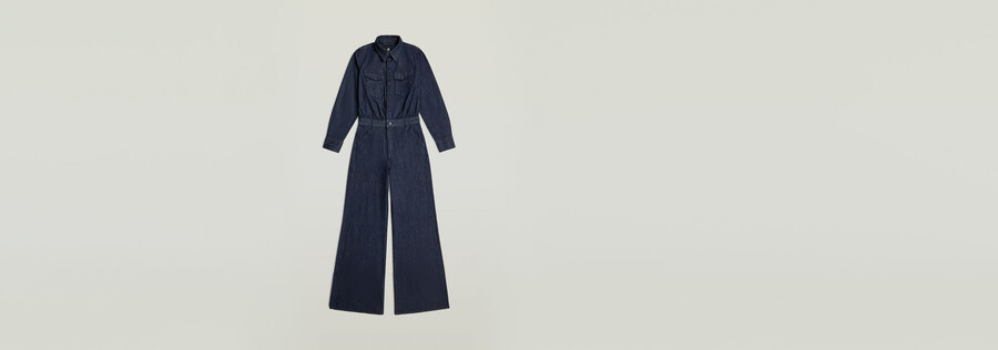 western-jumpsuit mit weitem bein