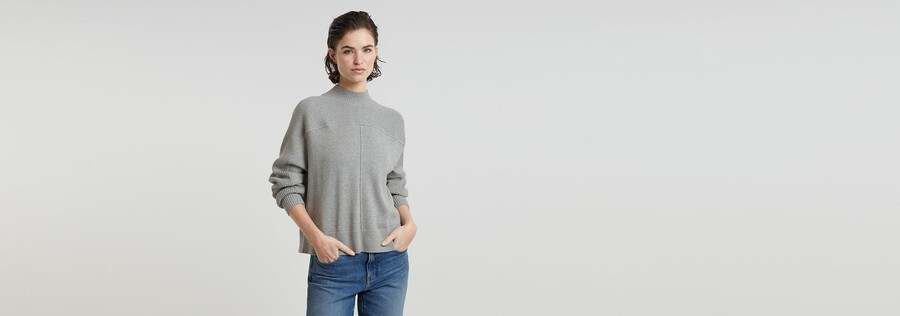 kastenförmiger mock-pullover