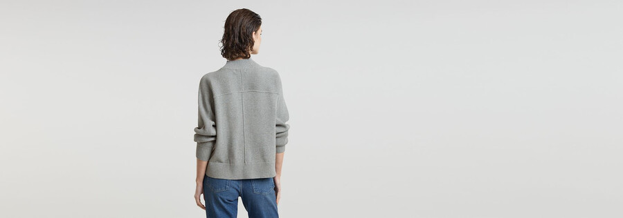 kastenförmiger mock-pullover