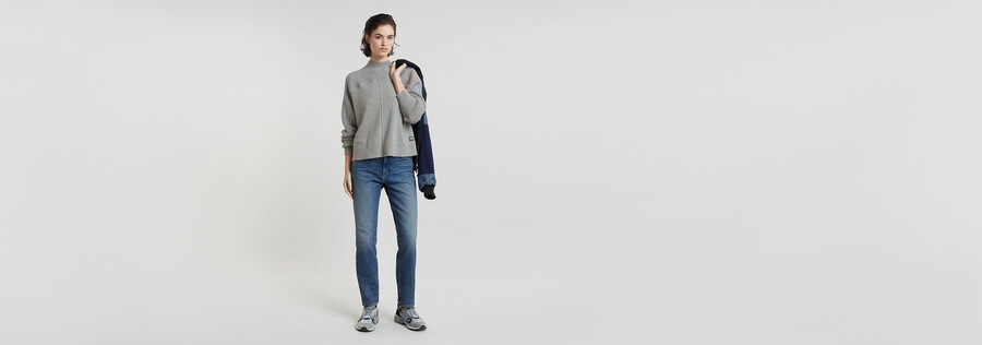 kastenförmiger mock-pullover