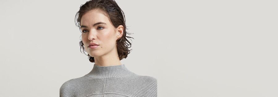 kastenförmiger mock-pullover