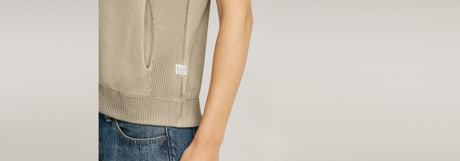 gewaschenes leichtes stricktop mit reißverschluss