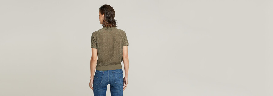pointelle leichtes strickpolo