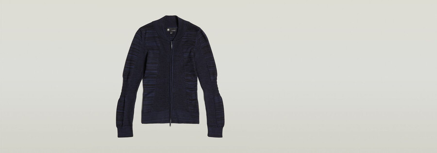 3d biker strick slim full zip strick