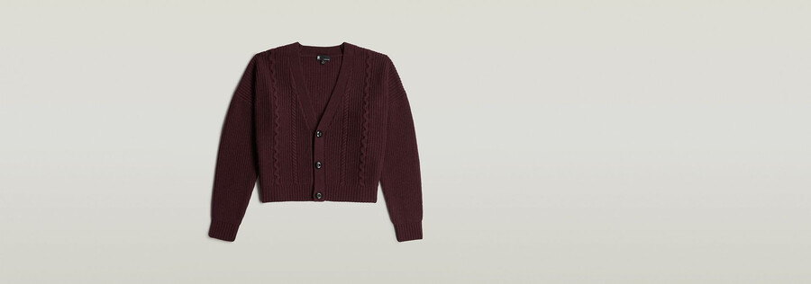 kurze strickjacke mit zopfmuster