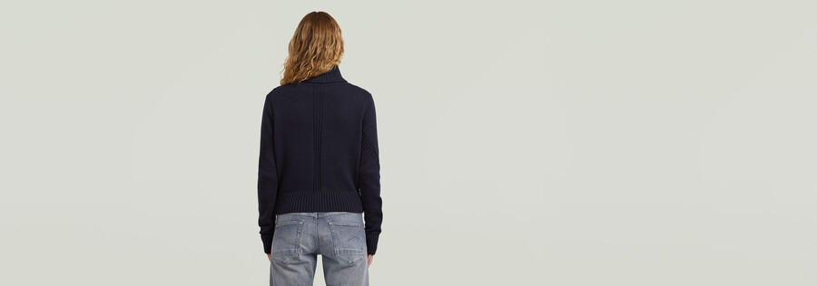 milano strickpullover mit halbem reißverschluss