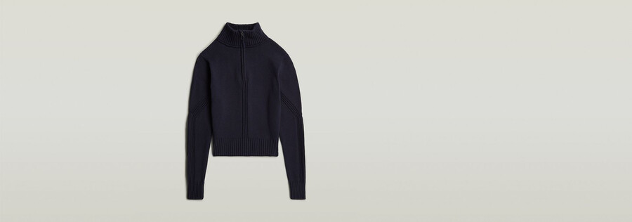 milano strickpullover mit halbem reißverschluss