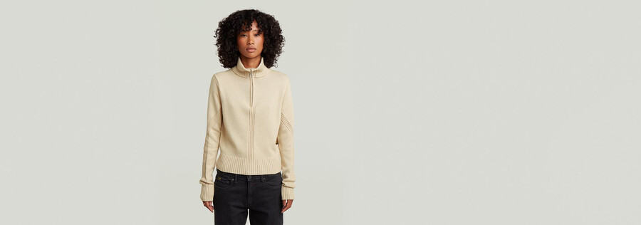 milano strickpullover mit halbem reißverschluss