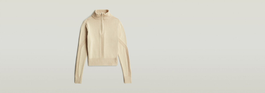 milano strickpullover mit halbem reißverschluss