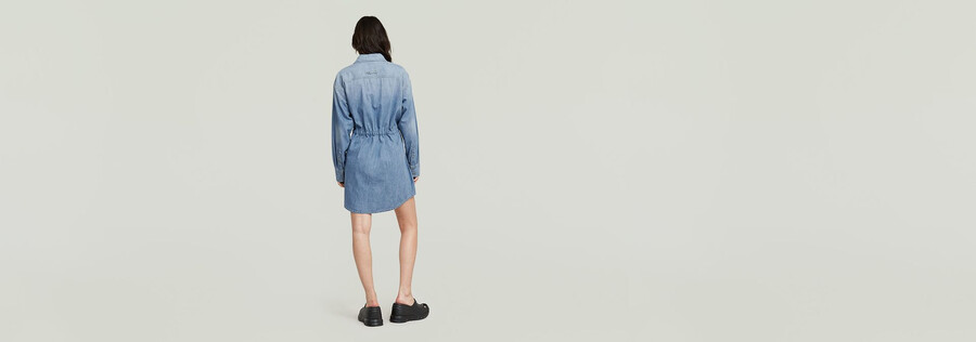 lässiges jeanskleid mit kordelzug