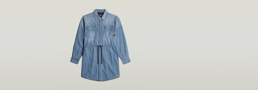 lässiges jeanskleid mit kordelzug