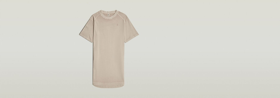 Überfärbtes locker sitzendes t-shirt-kleid mit sattelärmeln