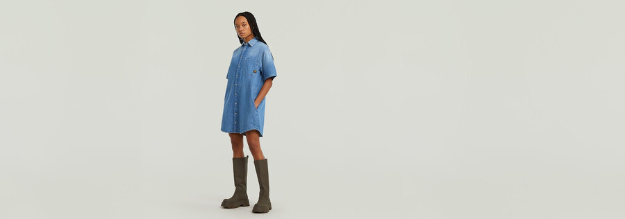 kleid mit lässigem kordelzug