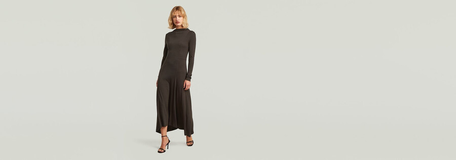 jerseykleid mit drapierung