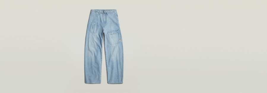 locker sitzende cargo-jeans mit gürtel