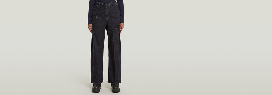 locker sitzende cargo-jeans mit gürtel