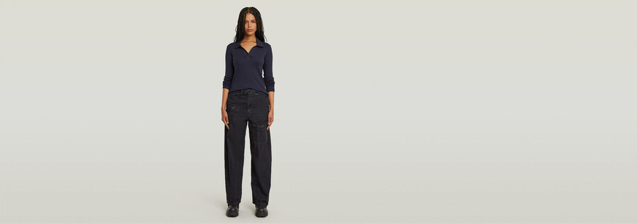 locker sitzende cargo-jeans mit gürtel