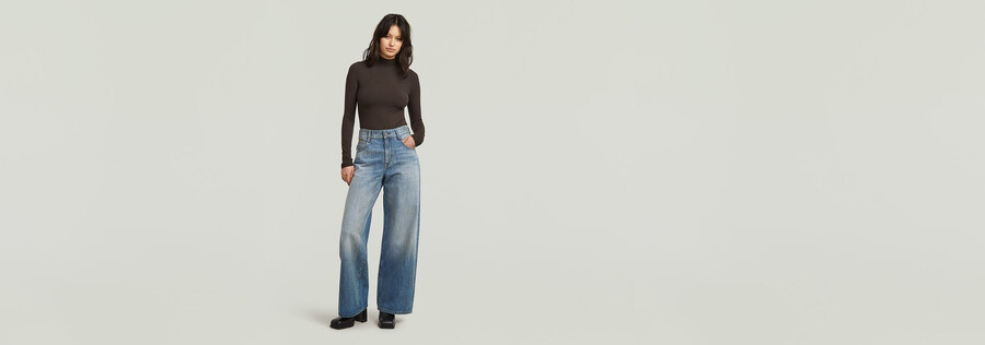 skater high loose jeans