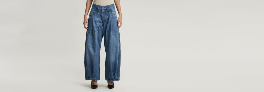 plissierte lockere jeans