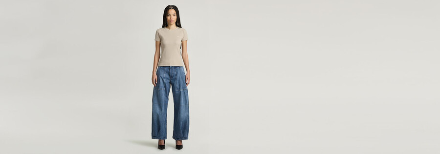 plissierte lockere jeans