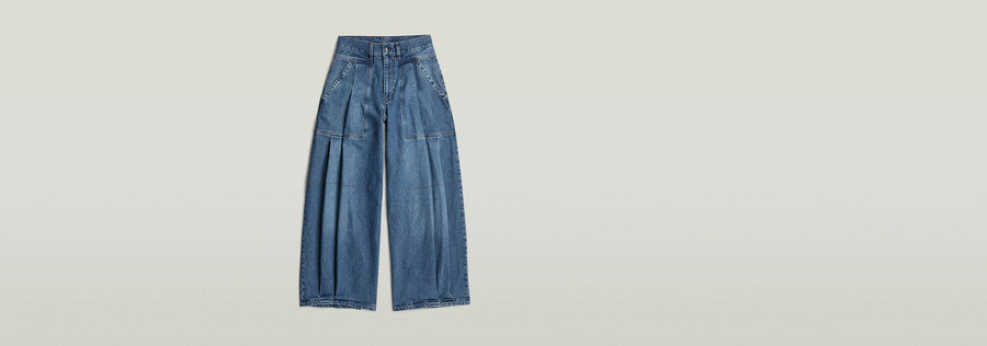 plissierte lockere jeans