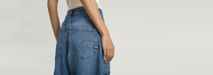 plissierte lockere jeans