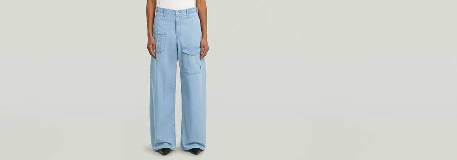 locker sitzende cargo-jeans mit gürtel