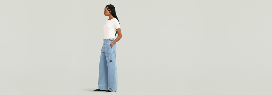 locker sitzende cargo-jeans mit gürtel