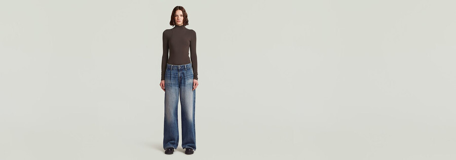 skater chino high loose jeans