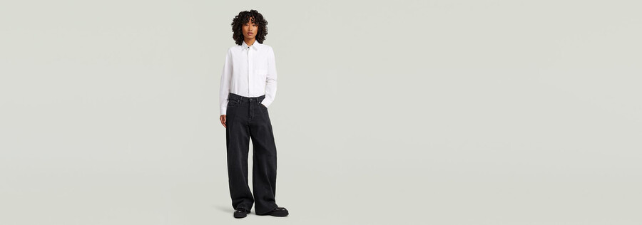 contor wide pleat jeans