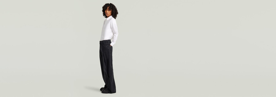 contor wide pleat jeans