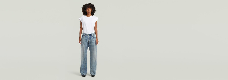 contor wide pleat jeans