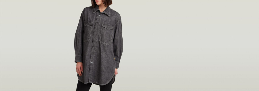 oversize-jeanshemd evergreen