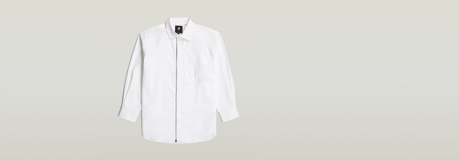 oversize-popelinehemd mit reißverschluss